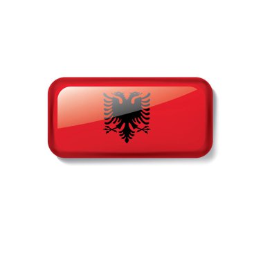 Arnavutluk bayrağı, beyaz bir arka plan üzerinde vektör çizim