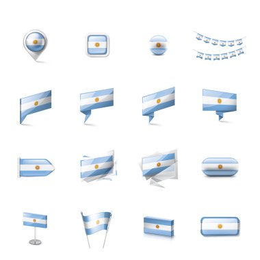 Arjantin bayrağı, beyaz bir arka plan üzerinde vektör çizim