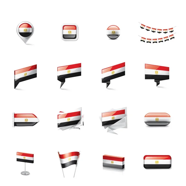 Egypt flag, vector illustration on a white background — Stock Vector