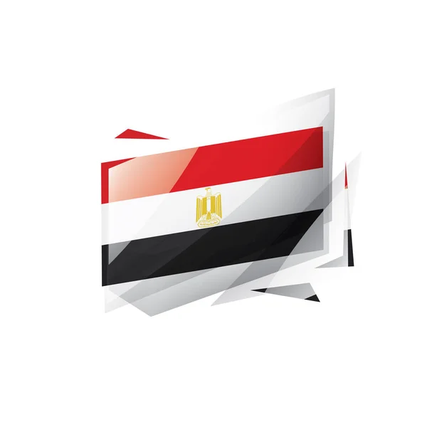 De vlag van Egypte, vectorillustratie op een witte achtergrond — Stockvector