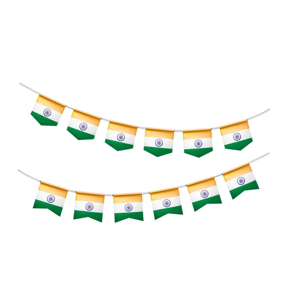 Bandera de la India, ilustración vectorial sobre fondo blanco — Vector de stock