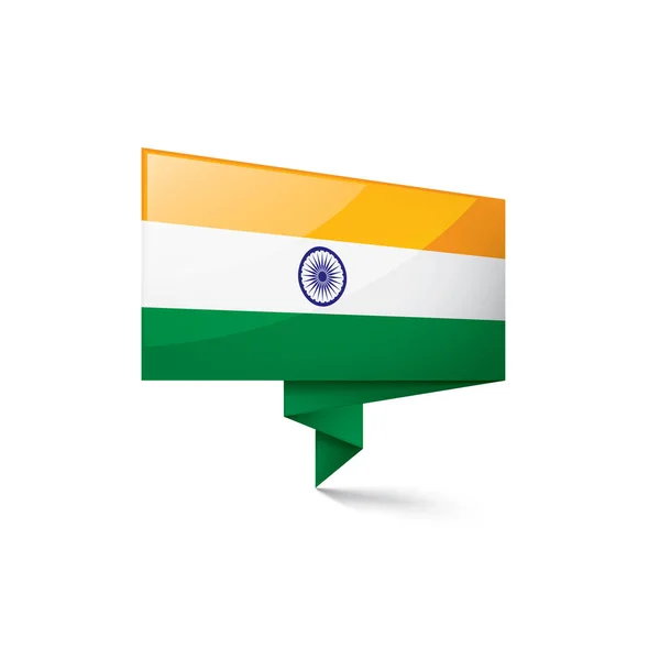 India bandiera, illustrazione vettoriale su sfondo bianco — Vettoriale Stock