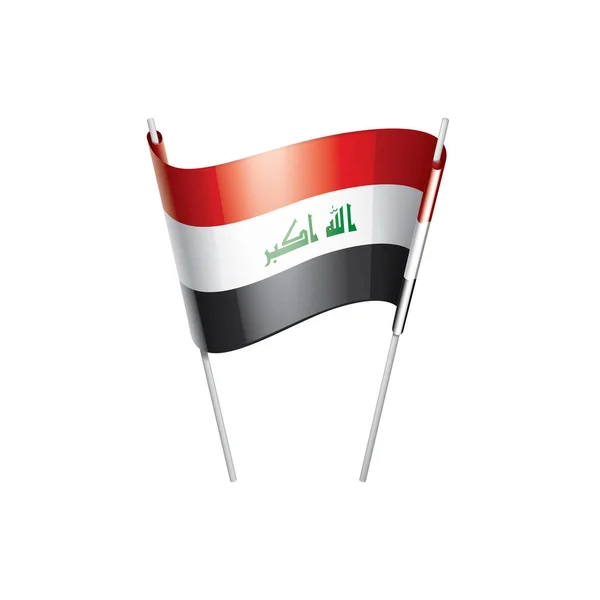 Irácká vlajka, vektorové ilustrace na bílém pozadí — Stockový vektor
