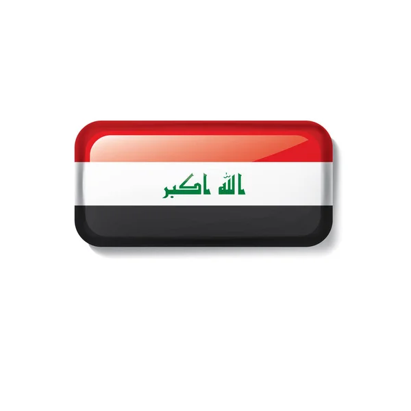 Iraqi National Flag Vector Illustration White Background — Stock Vector