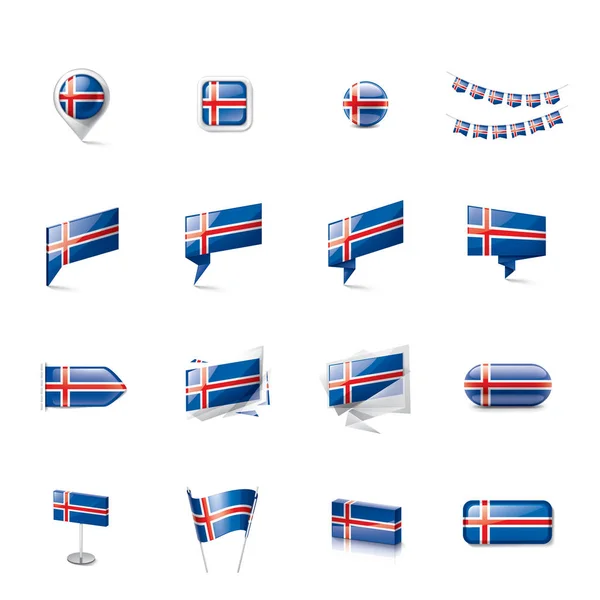 Bandera de Islandia, ilustración vectorial sobre fondo blanco — Vector de stock