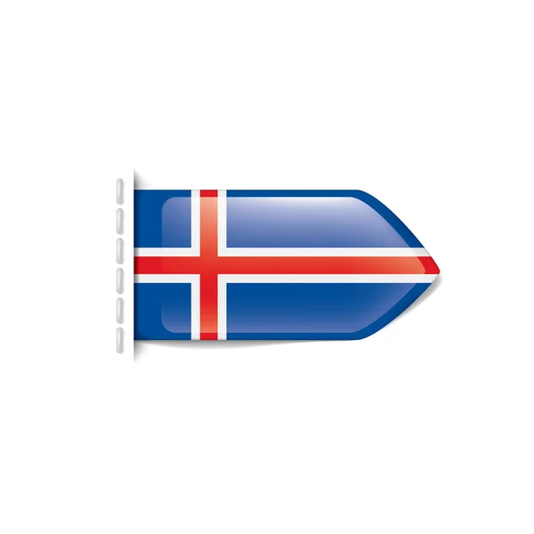 Izlandi zászló, vektor illusztráció fehér alapon — Stock Vector