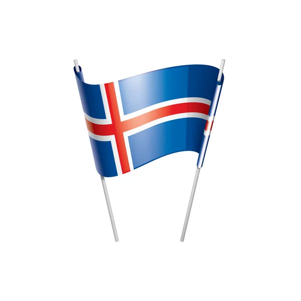 Island flagga, vektor illustration på en vit bakgrund — Stock vektor