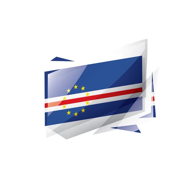 Bandeira de Cabo Verde, ilustração vetorial sobre fundo branco — Vetor de Stock