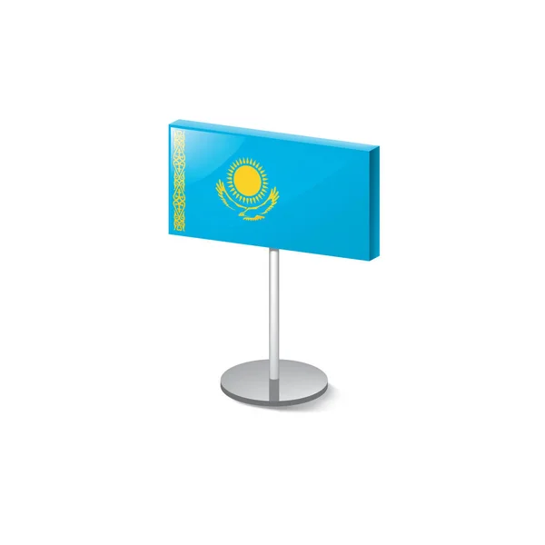 Drapeau Kazakhstan, illustration vectorielle sur fond blanc — Image vectorielle