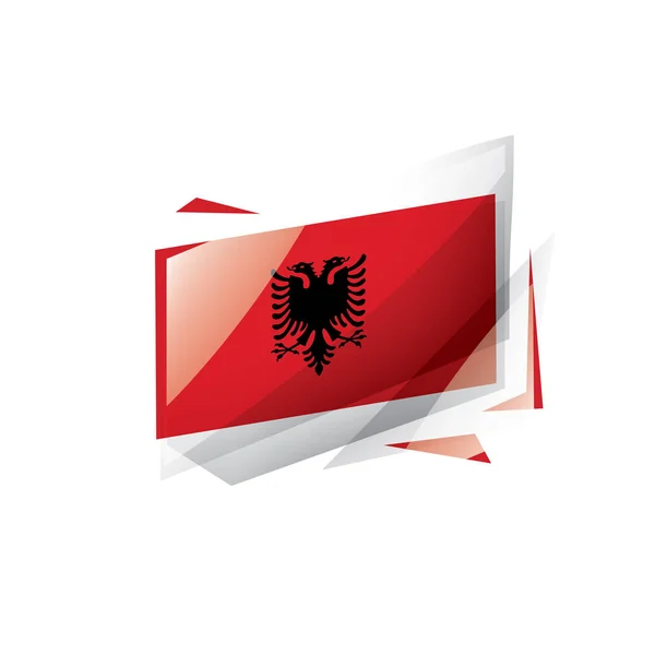 アルバニア国旗、白の背景にベクトル画像 — ストックベクタ