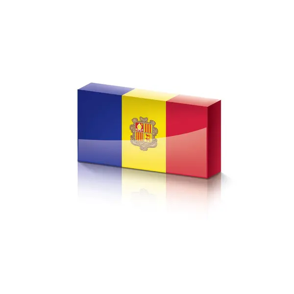 Bandeira de Andora, ilustração vetorial sobre um fundo branco — Vetor de Stock