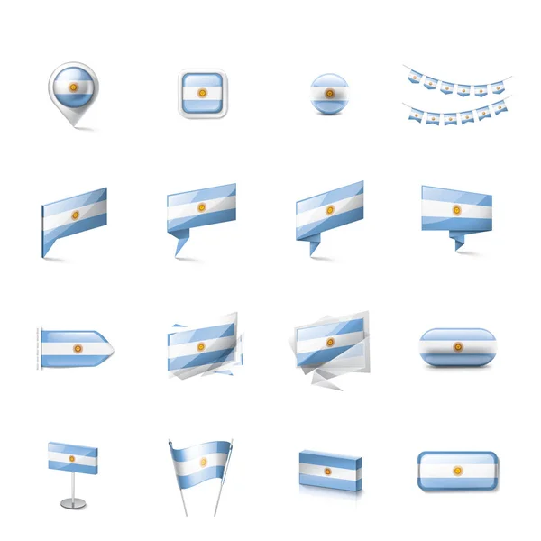 Drapeau argentin, illustration vectorielle sur fond blanc — Image vectorielle