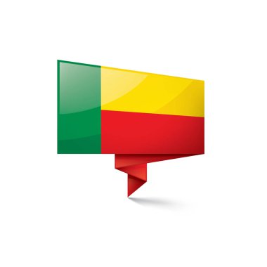 Benin bayrağı, beyaz bir arka plan üzerinde vektör çizim