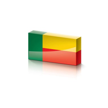 Benin bayrağı, beyaz bir arka plan üzerinde vektör çizim