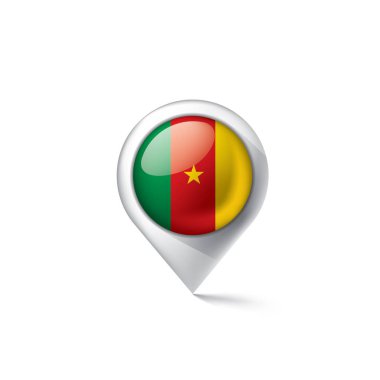 Kamerun bayrağı, beyaz bir arka plan üzerinde vektör çizim