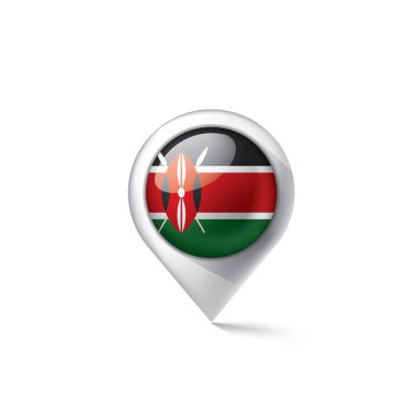 Kenya Ulusal bayrak, beyaz bir arka plan üzerinde vektör çizim