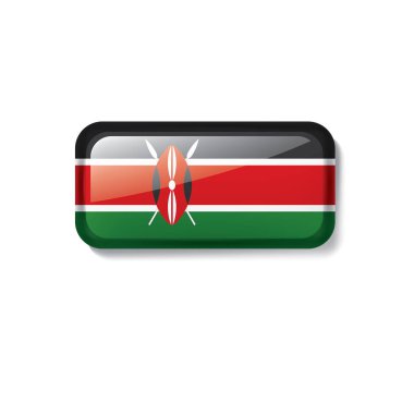 Kenya bayrak, beyaz bir arka plan üzerinde vektör çizim