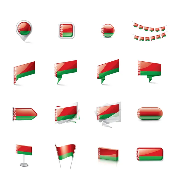Λευκορωσία σημαία, εικονογράφηση διάνυσμα σε λευκό φόντο — Διανυσματικό Αρχείο