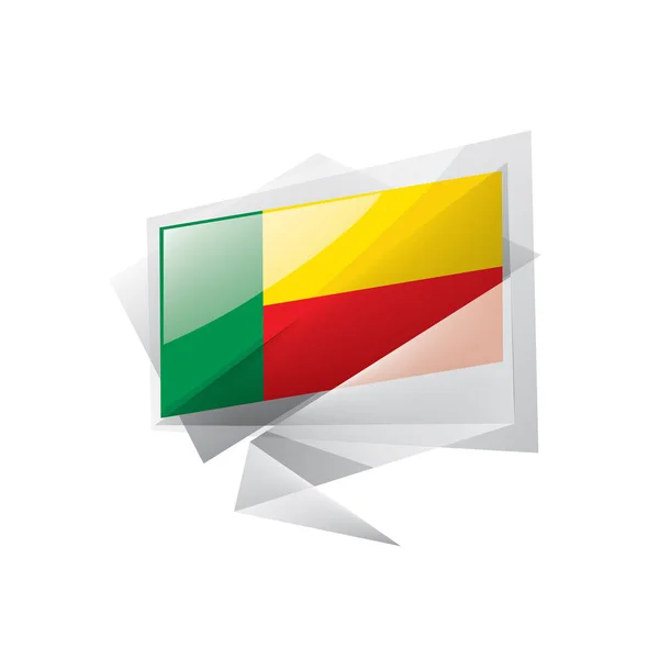 Benin-Flagge, Vektorabbildung auf weißem Hintergrund — Stockvektor