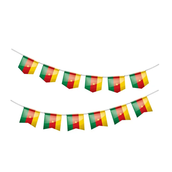 Drapeau Cameroun, illustration vectorielle sur fond blanc — Image vectorielle