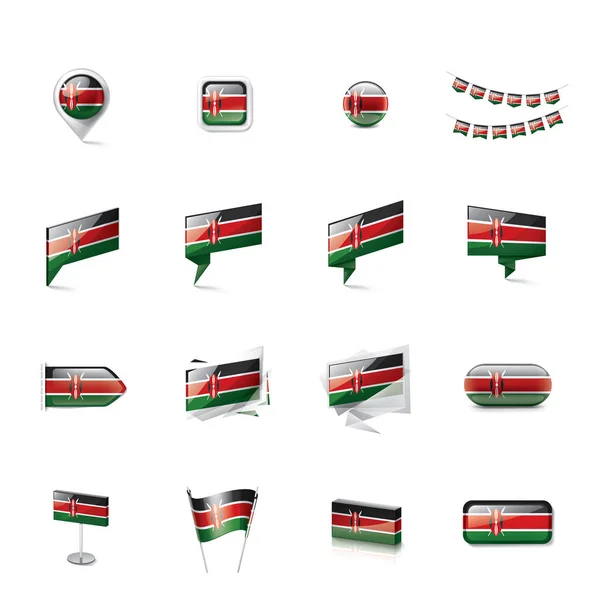 Kenya flag, egy fehér háttér vektor illusztráció — Stock Vector