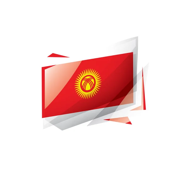 Kirghizia flag, ilustración vectorial sobre fondo blanco — Archivo Imágenes Vectoriales