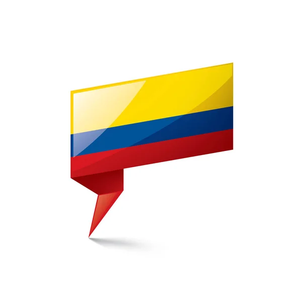 Σημαία Κολομβίας, διανυσματική απεικόνιση σε λευκό φόντο — Διανυσματικό Αρχείο