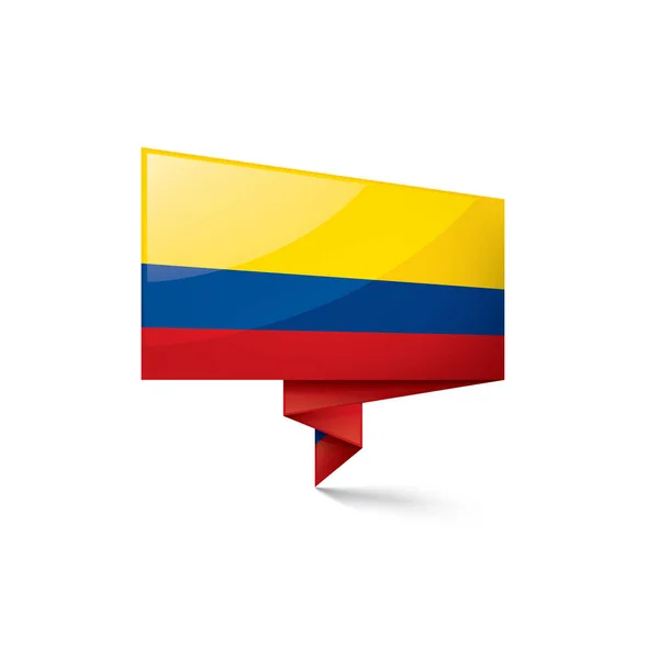 Drapeau Colombie, illustration vectorielle sur fond blanc — Image vectorielle