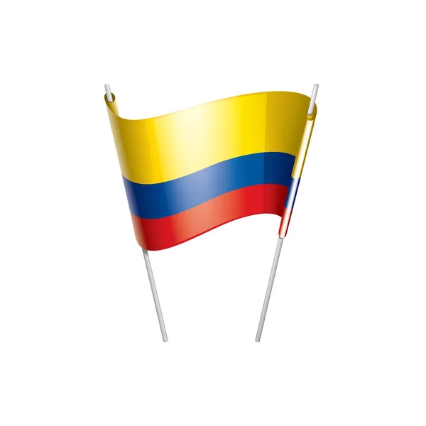 Bandera de Colombia, ilustración vectorial sobre fondo blanco — Vector de stock