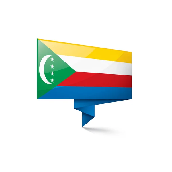 Bandera de Comoras, ilustración vectorial sobre fondo blanco — Vector de stock