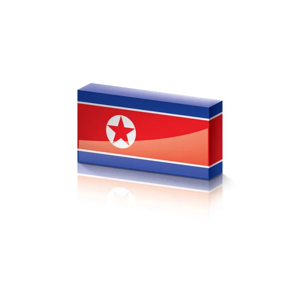 North Korea flag, vector illustration on a white background — Stock Vector