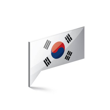 Güney Kore bayrağı, beyaz bir arka plan üzerinde vektör çizim
