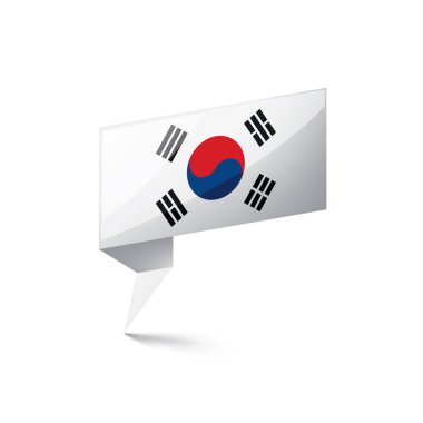 Güney Kore bayrağı, beyaz bir arka plan üzerinde vektör çizim