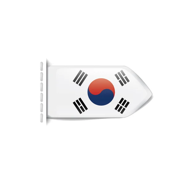 Südkoreanische Flagge, Vektorabbildung auf weißem Hintergrund — Stockvektor