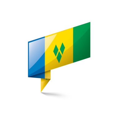 Saint Vincent ve Grenadines bayrağı, beyaz arkaplanda vektör çizimi