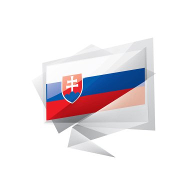 Slovakya bayrağı, beyaz bir arka plan üzerinde vektör çizim