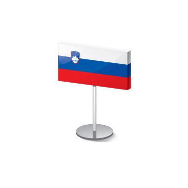 Slovenya bayrağı, beyaz bir arka plan üzerinde vektör çizim
