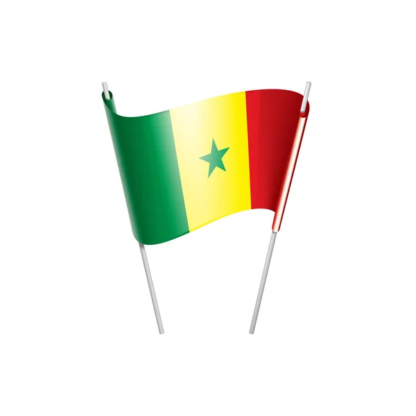 Bandera de Senegal, ilustración vectorial sobre fondo blanco — Vector de stock