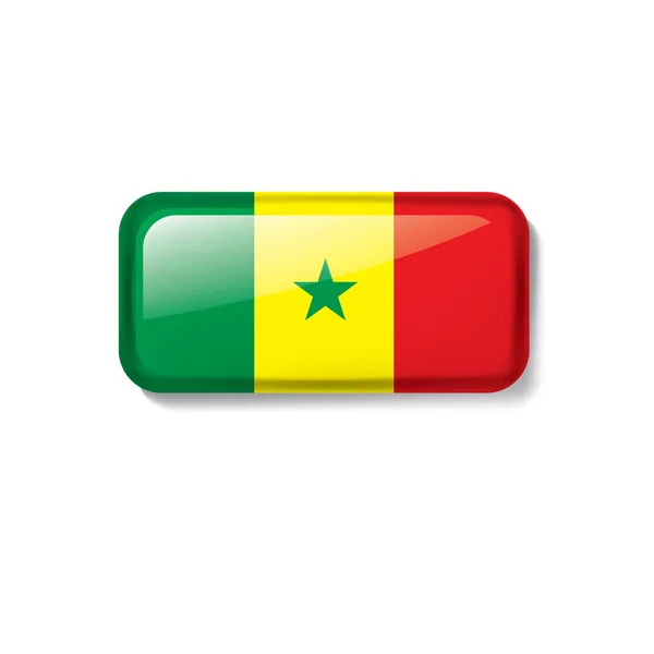 Bandera de Senegal, ilustración vectorial sobre fondo blanco — Vector de stock