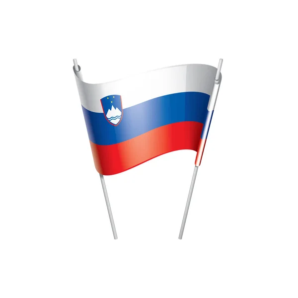 Bandera de Eslovenia, ilustración vectorial sobre fondo blanco — Vector de stock