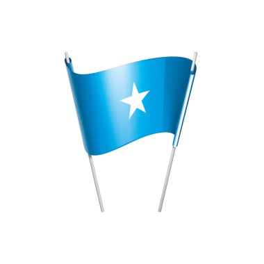 Somali bayrağı, beyaz bir arka plan üzerinde vektör çizim