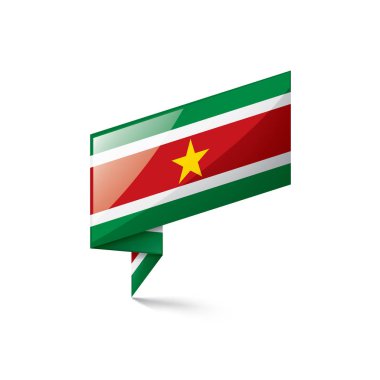 Surinam bayrak, beyaz bir arka plan üzerinde vektör çizim