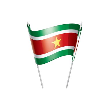 Surinam bayrak, beyaz bir arka plan üzerinde vektör çizim