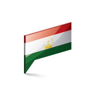 Tacikistan bayrağı, beyaz bir arka plan üzerinde vektör çizim