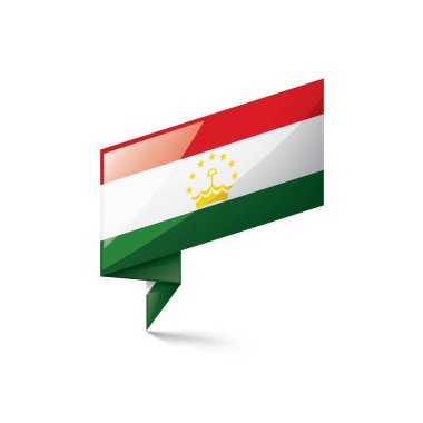 Tacikistan bayrağı, beyaz bir arka plan üzerinde vektör çizim