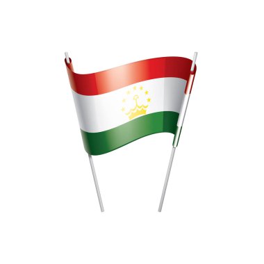 Tacikistan bayrağı, beyaz bir arka plan üzerinde vektör çizim