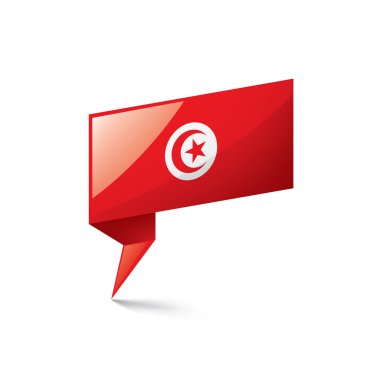 Tunus bayrağı, beyaz bir arka plan üzerinde vektör çizim
