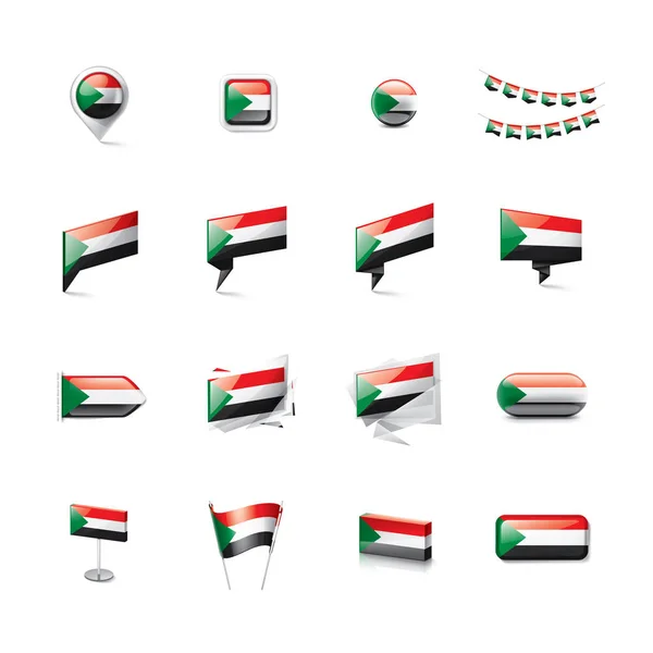 Sudan flag, Vektordarstellung auf weißem Hintergrund — Stockvektor