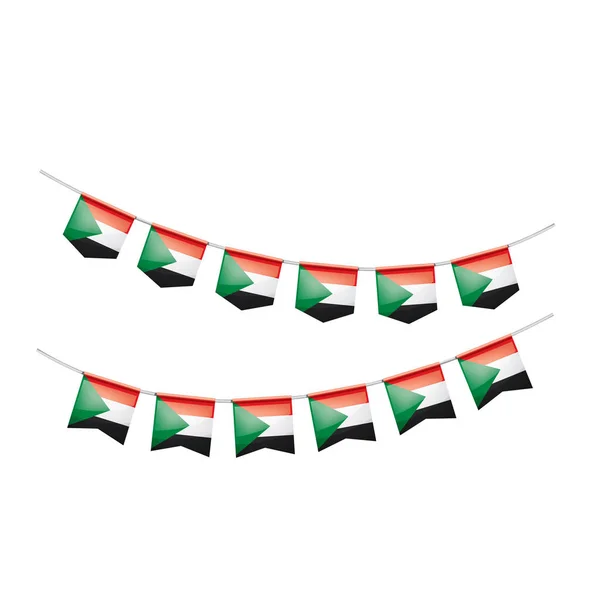Vlag van Soedan, vectorillustratie op een witte achtergrond — Stockvector