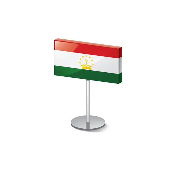 Tádžikistán vlajka, vektorové ilustrace na bílém pozadí — Stockový vektor